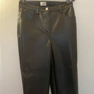 Aritzia Wilfred Melina black leather pants
